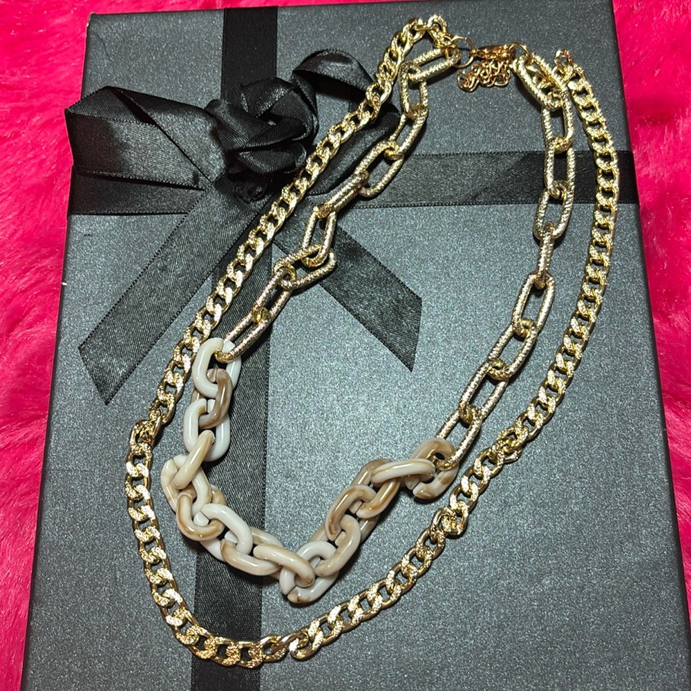 Double Strand Chain Linked Necklace 18”- 20”